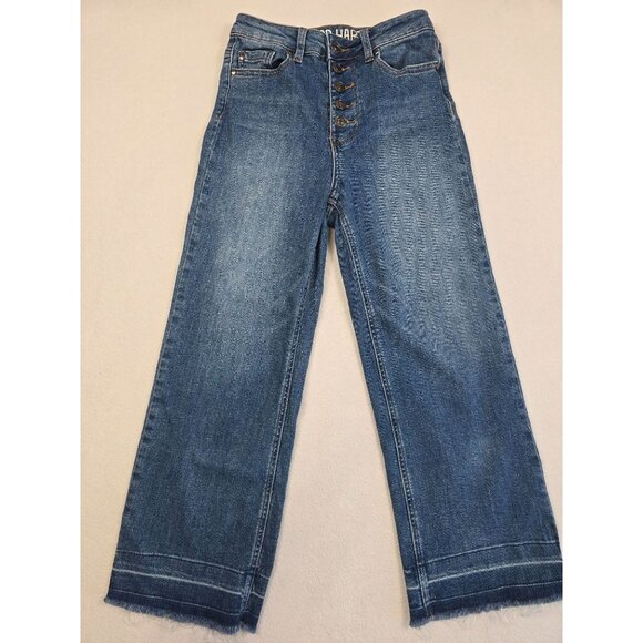 Good Hart Denim - Good Hart Matilda Jane Crop Wide Leg Jeans Size 0 Denim Blue Button Fly